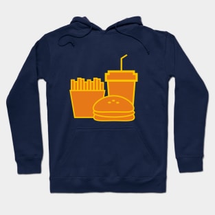 french fries, burger, drink Hoodie